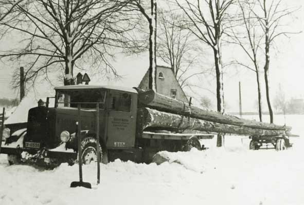 Bild 1938, der „neue, starke Laster“ im Winter 1938.