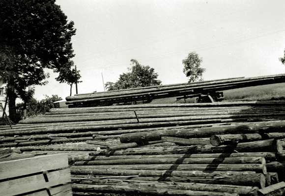 Bild 1947,
noch ist genug Holz auf Lager,
der Holzplatz ist gut gefüllt.